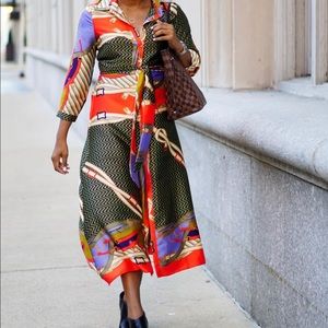 Zara chain print silk dress